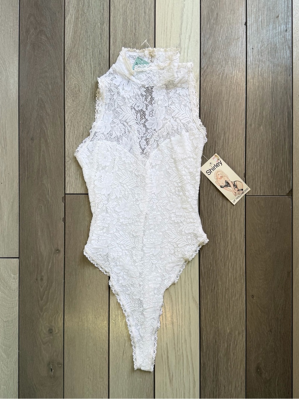 Shirley of Hollywood vintage white lace bodysuit